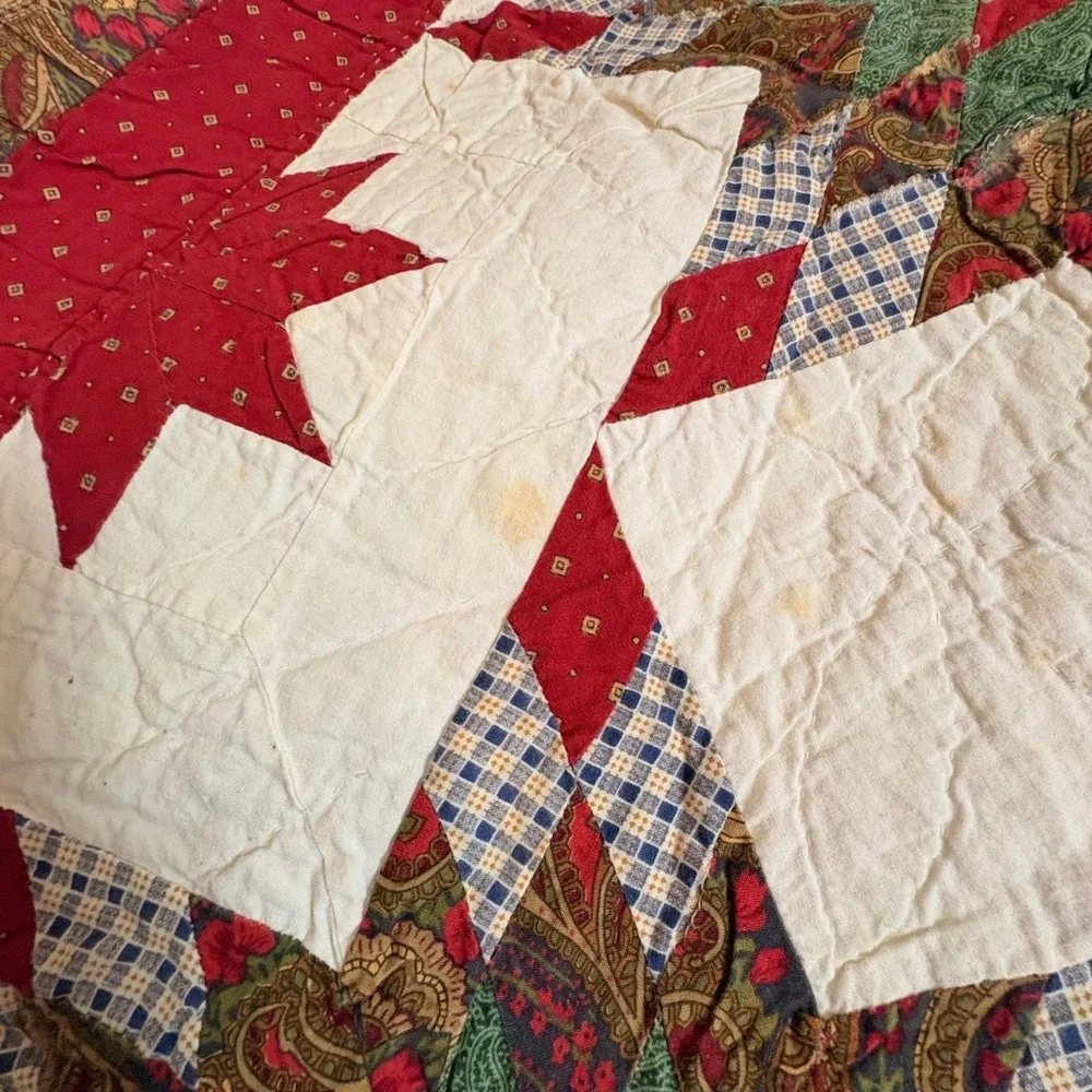 Antique Log Cabin Quilt Full Double Antique Fit Summer Weight Hand Quilted 1920s